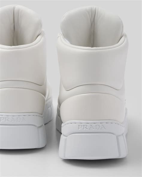 prada padded sneakers|prada leather high top sneakers.